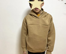 軽くて暖かい!子供が毎日ヘビロテの「ダブルフェイスビッグシルエットジュニアフーディー」